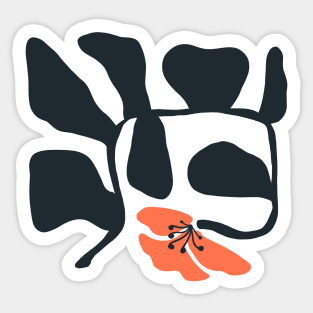 Midcentury Abstract Hibiscus (Square) Sticker